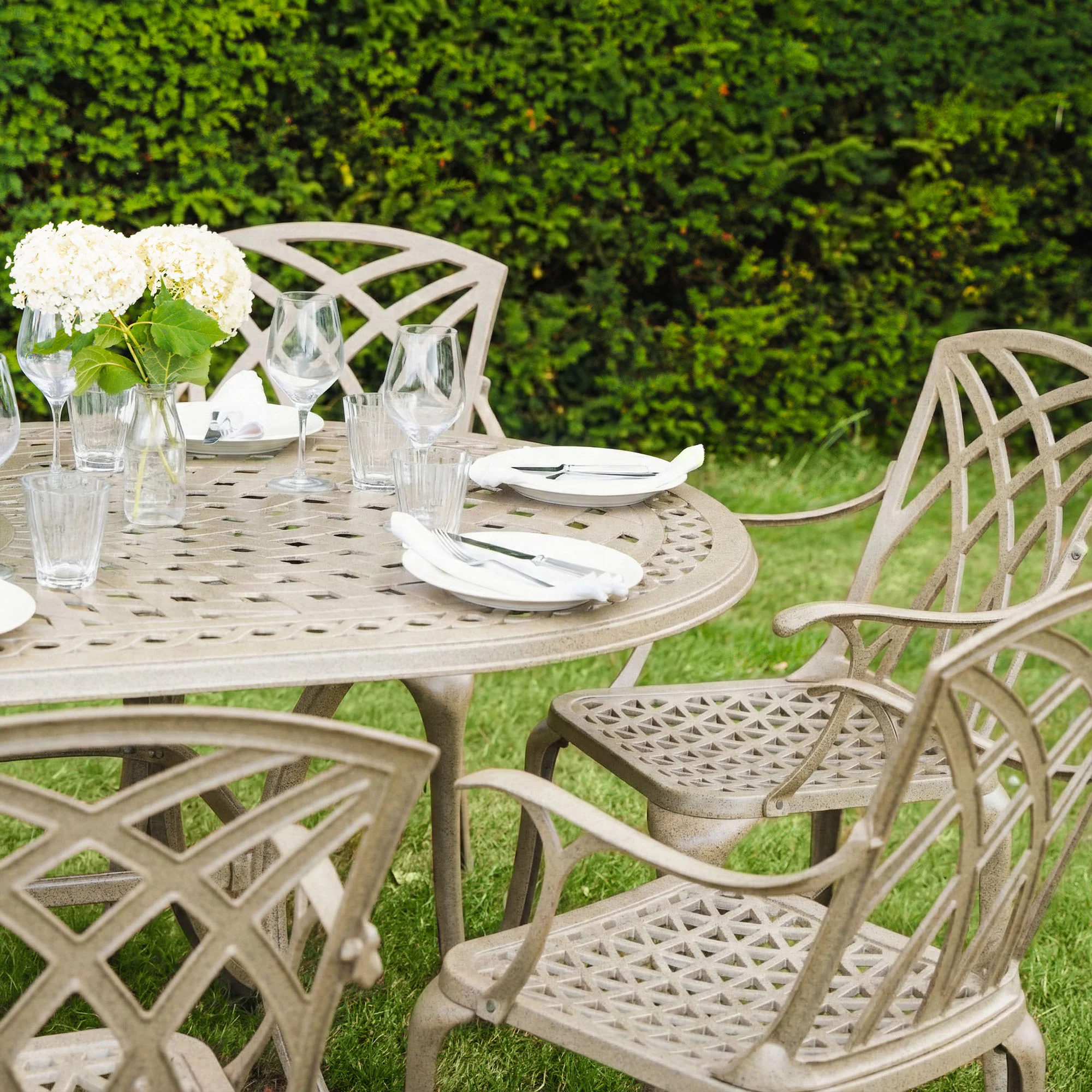 Catherine Table 8 Seater Set - Sandstone - Image 4