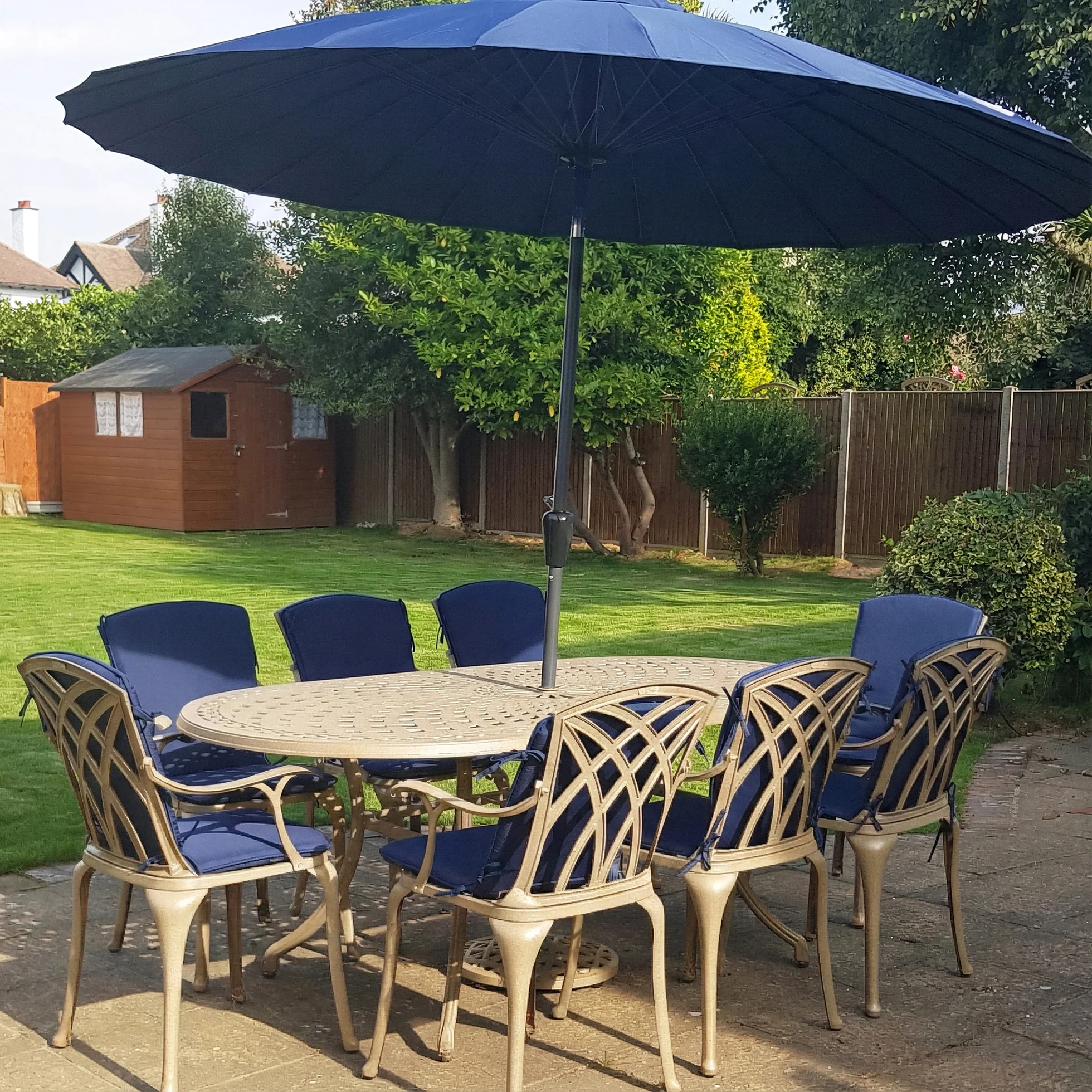 Catherine Table 8 Seater Set - Sandstone - Image 6