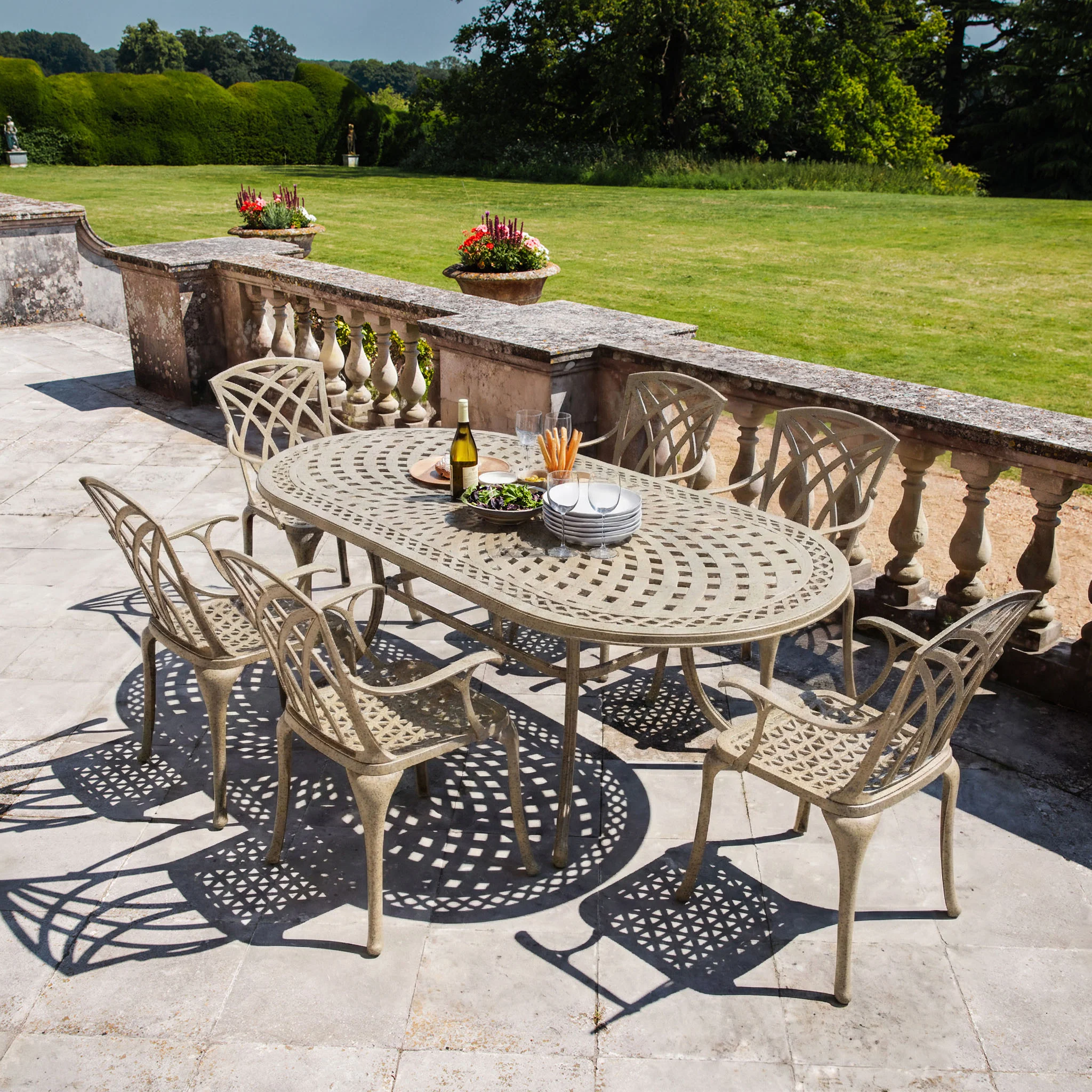 Catherine Table 8 Seater Set - Sandstone - Image 8