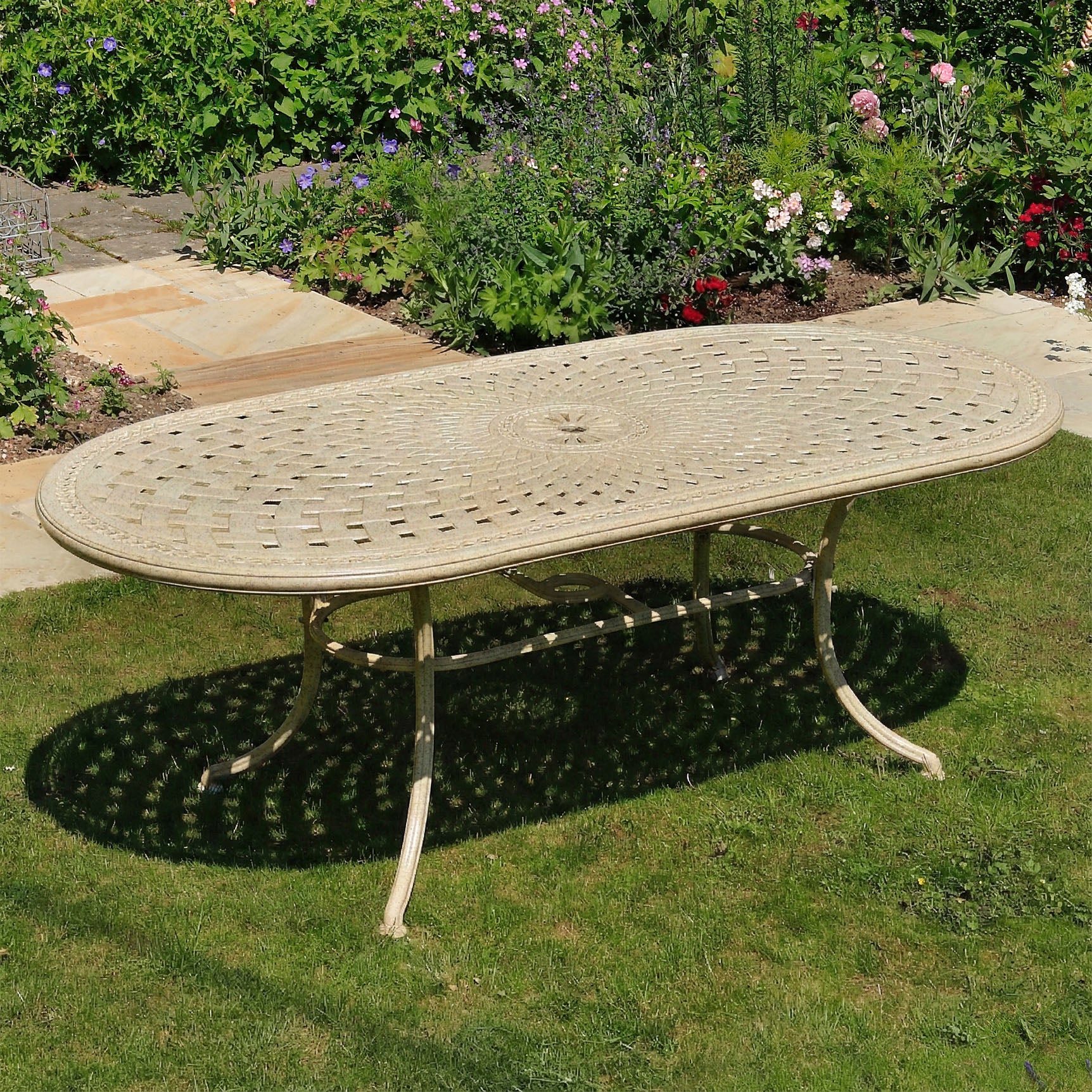 Catherine Table 8 Seater Set - Sandstone - Image 9