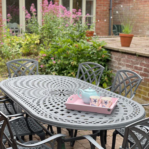 Catherine Table 8 Seater Set - Slate - Image 10