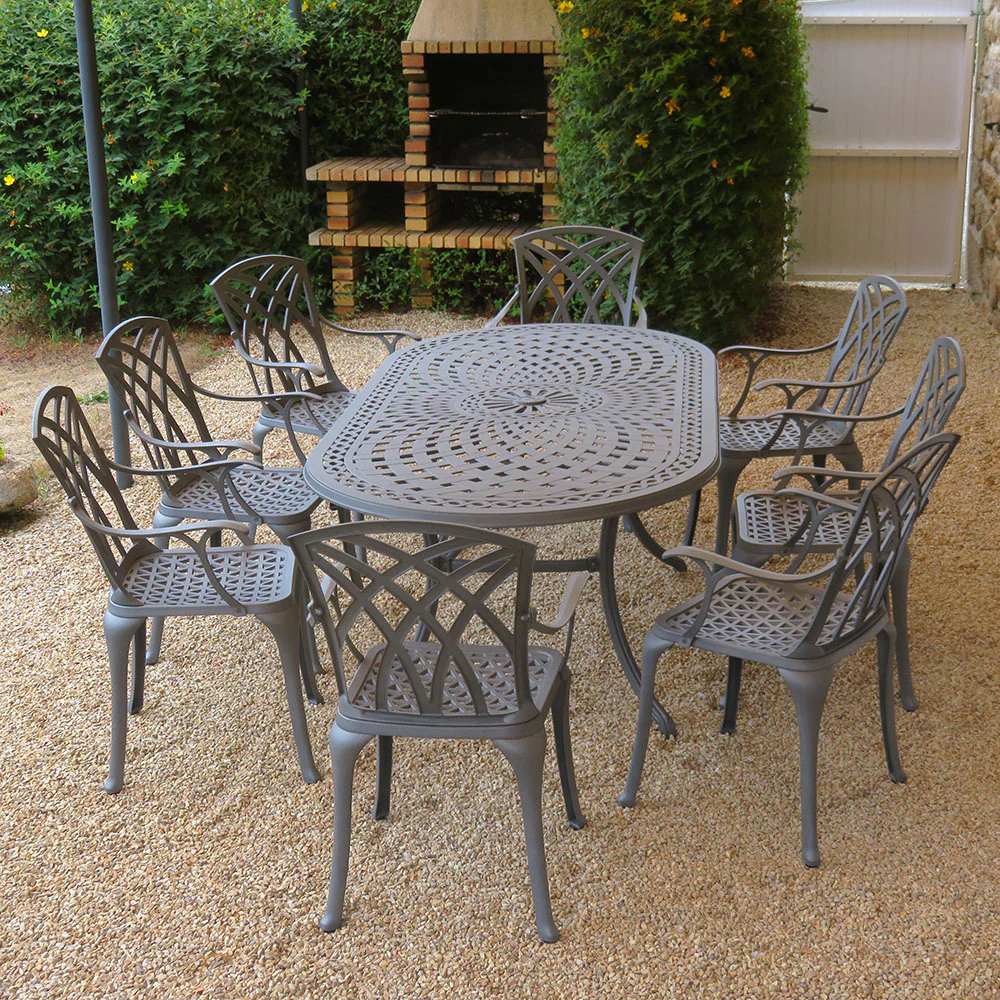 Catherine Table 8 Seater Set - Slate - Image 18