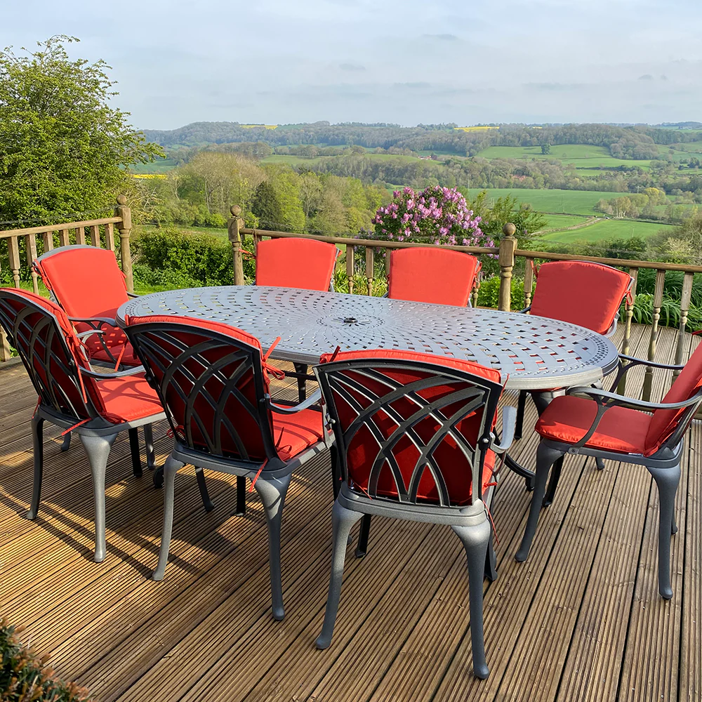 Catherine Table 8 Seater Set - Slate - Image 4