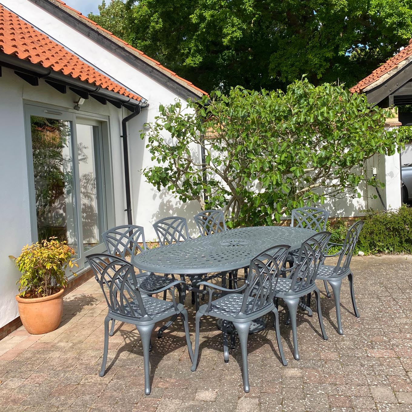 Catherine Table 8 Seater Set - Slate - Image 6