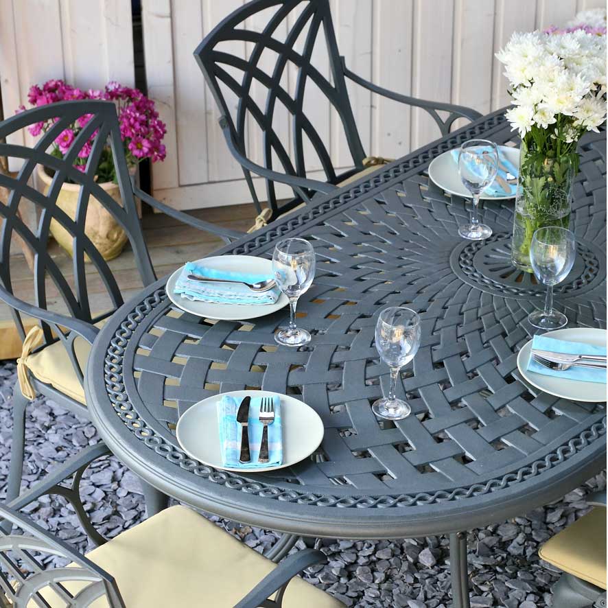 Catherine Table 8 Seater Set - Slate - Image 8