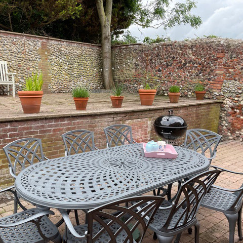 Catherine Table 8 Seater Set - Slate - Image 9