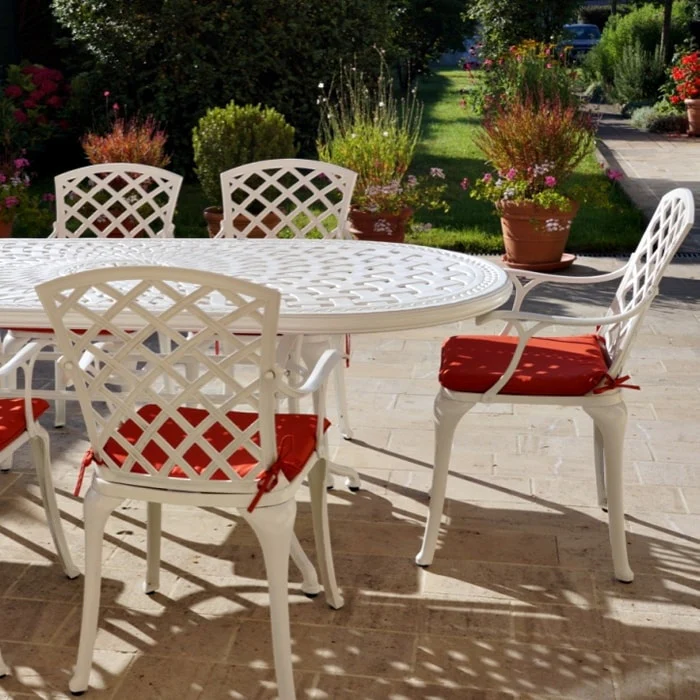 Catherine Table 8 Seater Set - White - Image 11