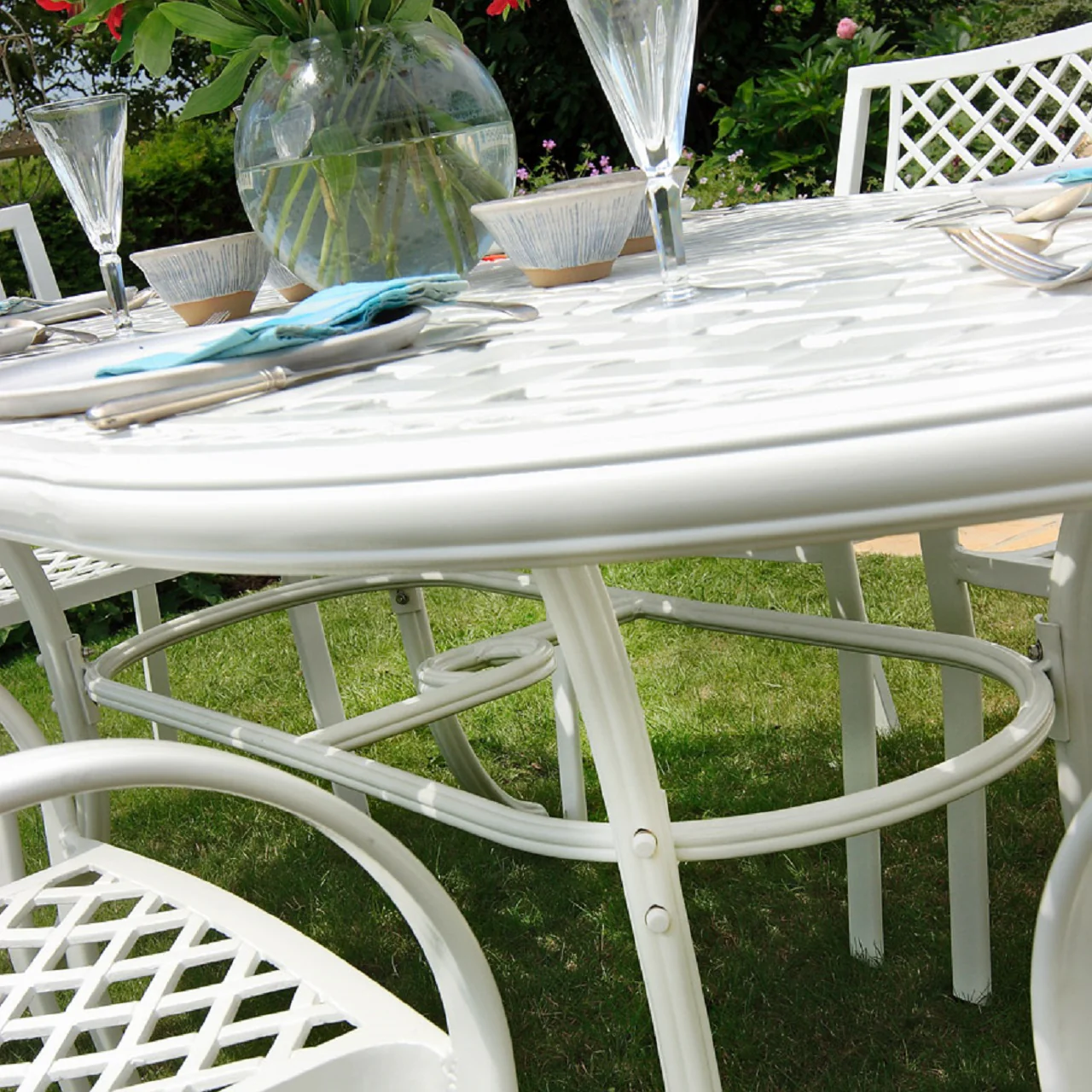 Catherine Table 8 Seater Set - White - Image 5