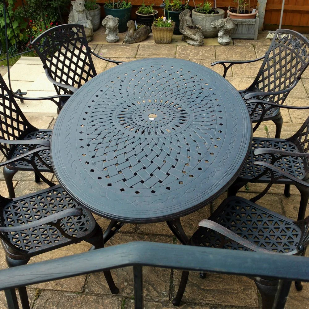 Charlotte Table 6 Seater Set - Antique Bronze - Image 11