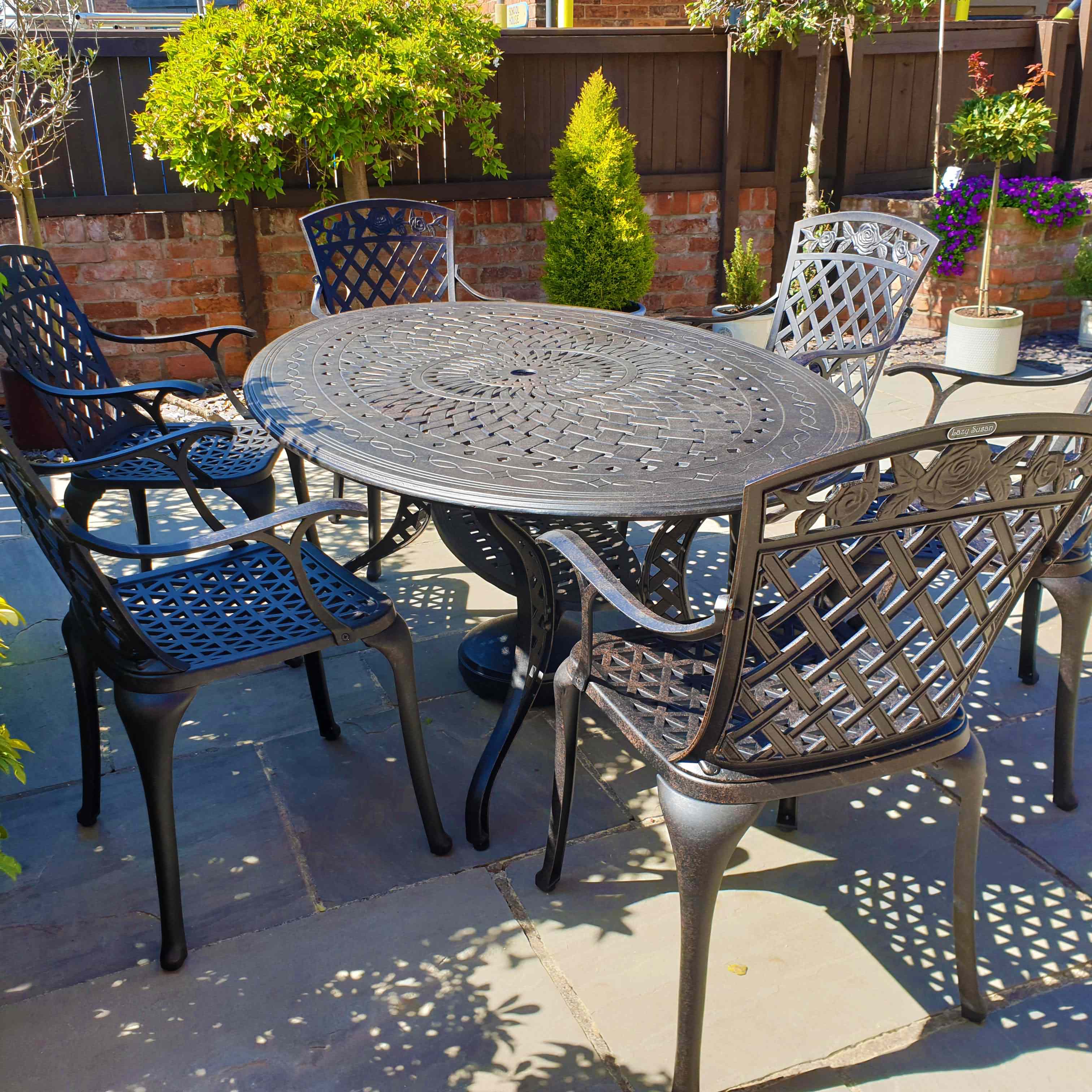 Charlotte Table 6 Seater Set - Antique Bronze - Image 12