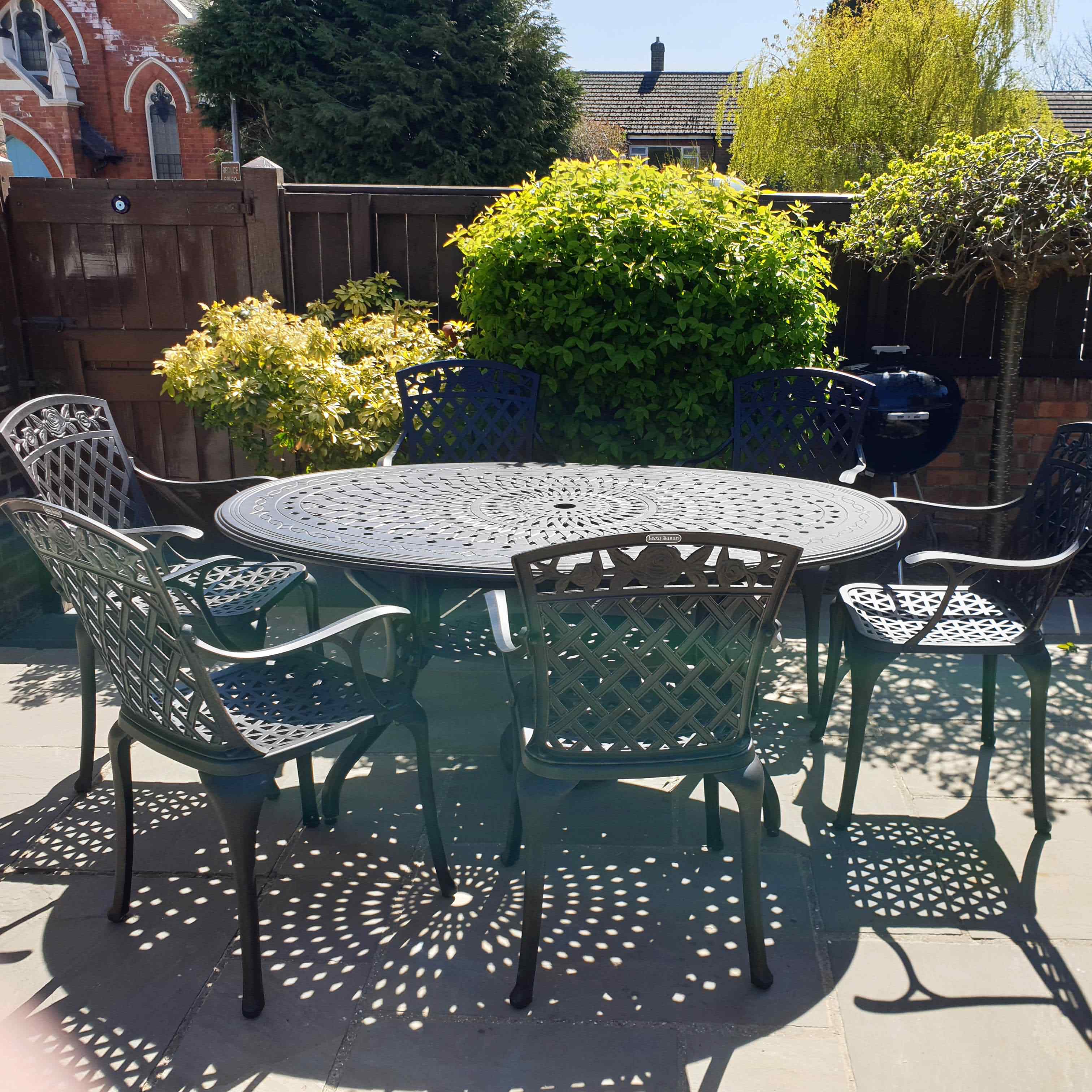 Charlotte Table 6 Seater Set - Antique Bronze - Image 15