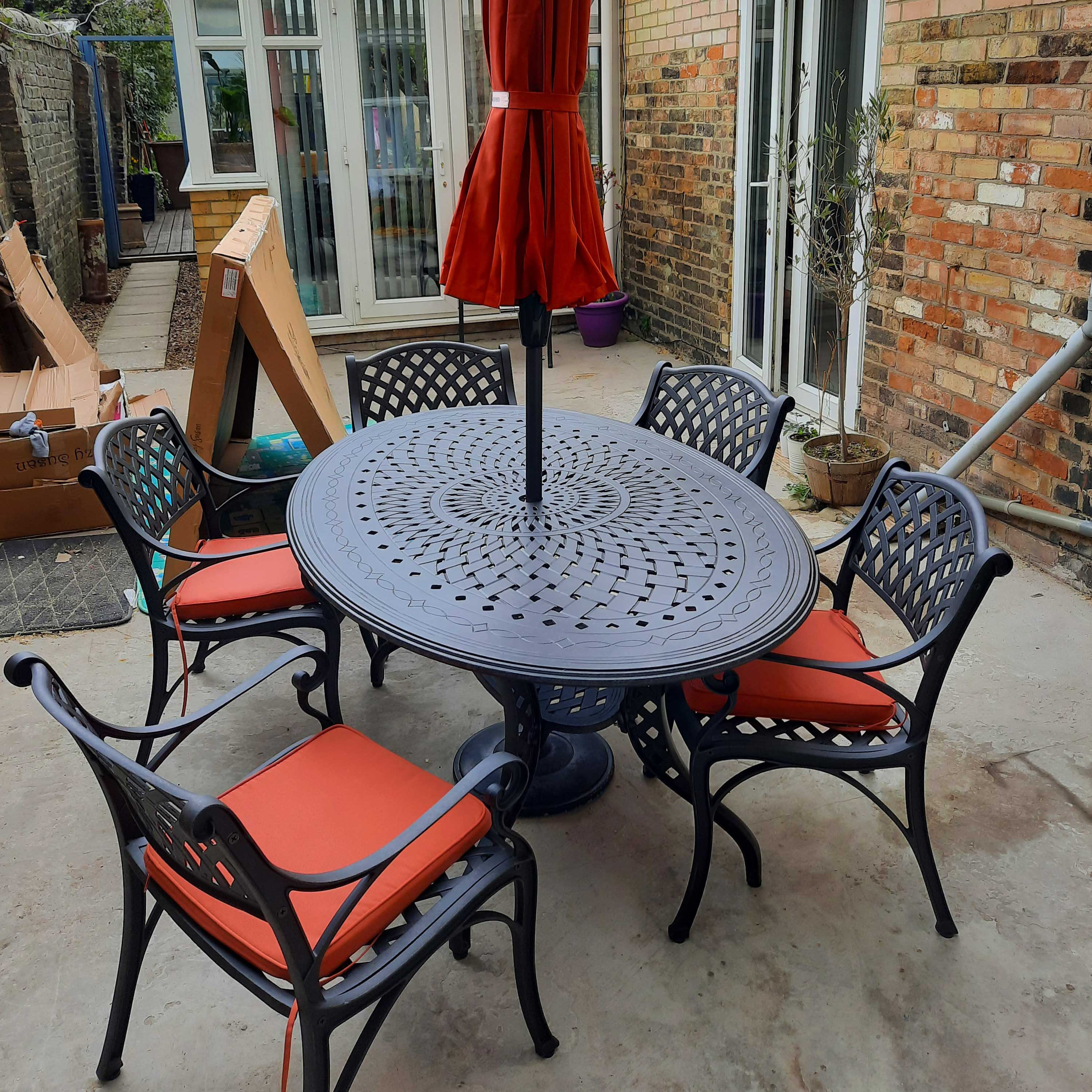 Charlotte Table 6 Seater Set - Antique Bronze - Image 4