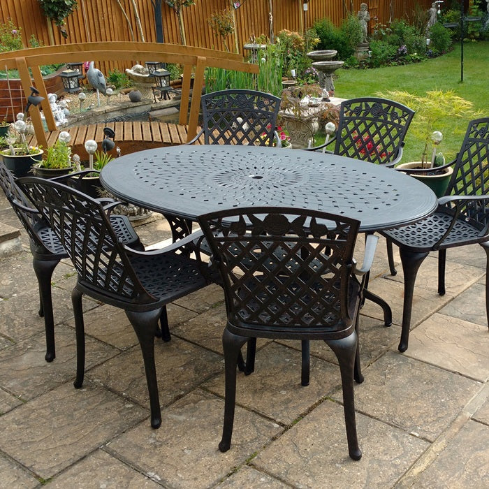 Charlotte Table 6 Seater Set - Antique Bronze - Image 8