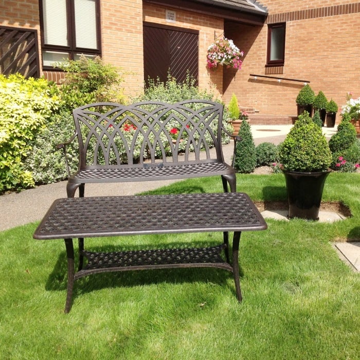 Claire Table 2 Seater Set - Antique Bronze - Image 9