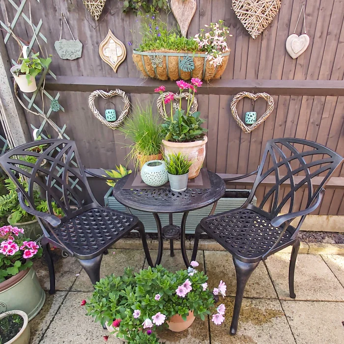 Ella Bistro Table 2 Seater Set - Antique Bronze - Image 10