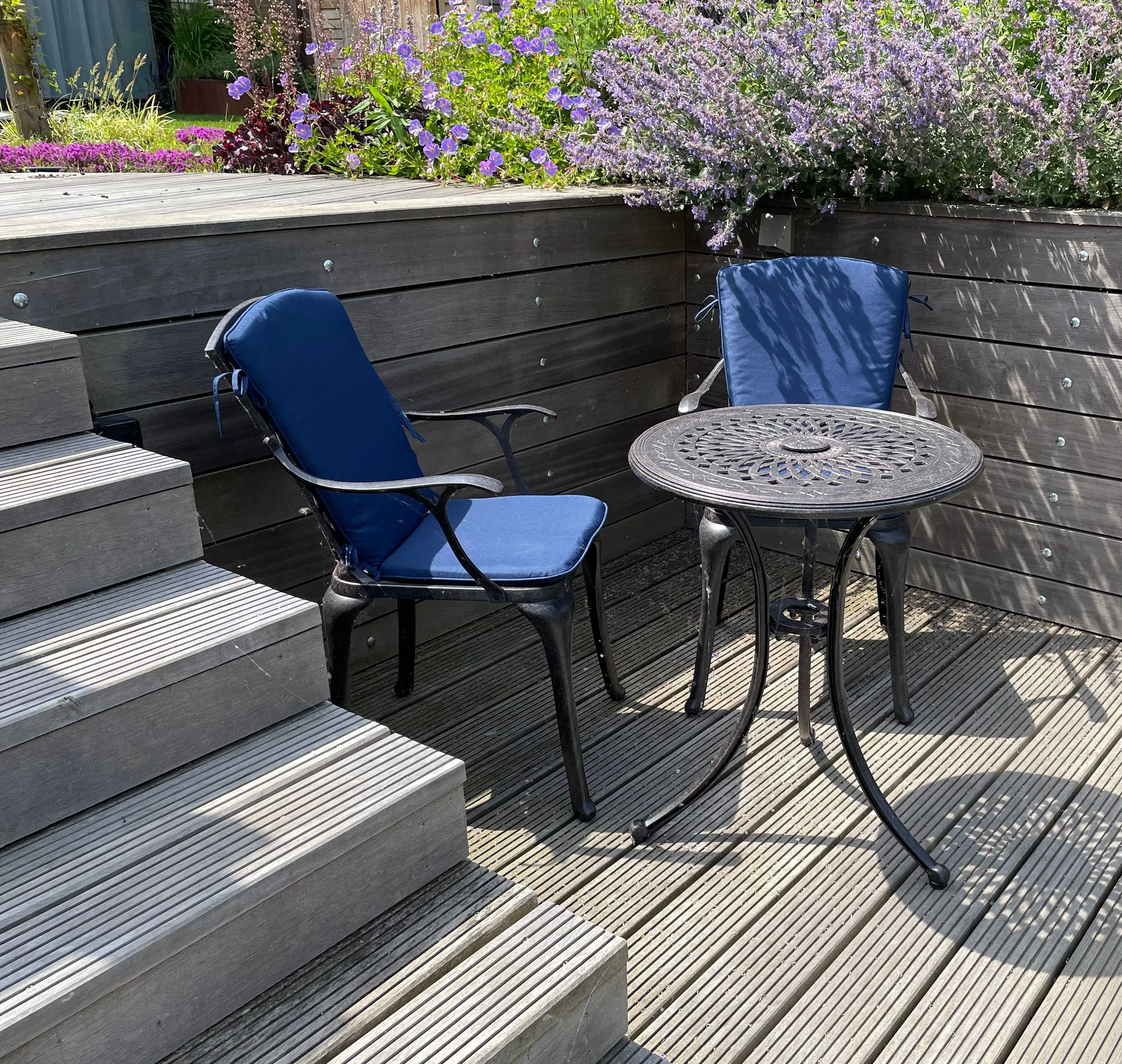 Ella Bistro Table 2 Seater Set - Antique Bronze - Image 6