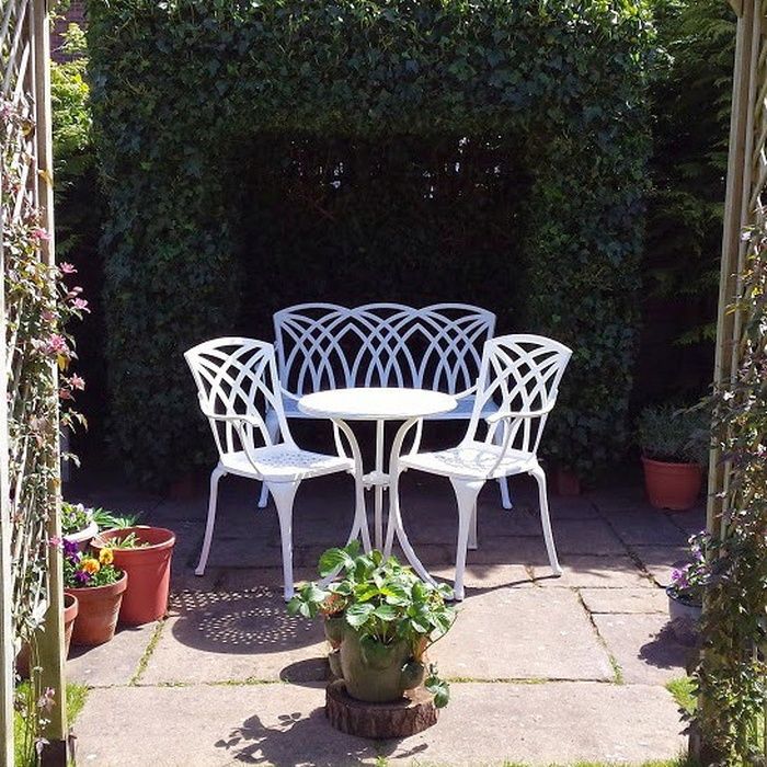 Ella Bistro Table 2 Seater Set - White - Image 10