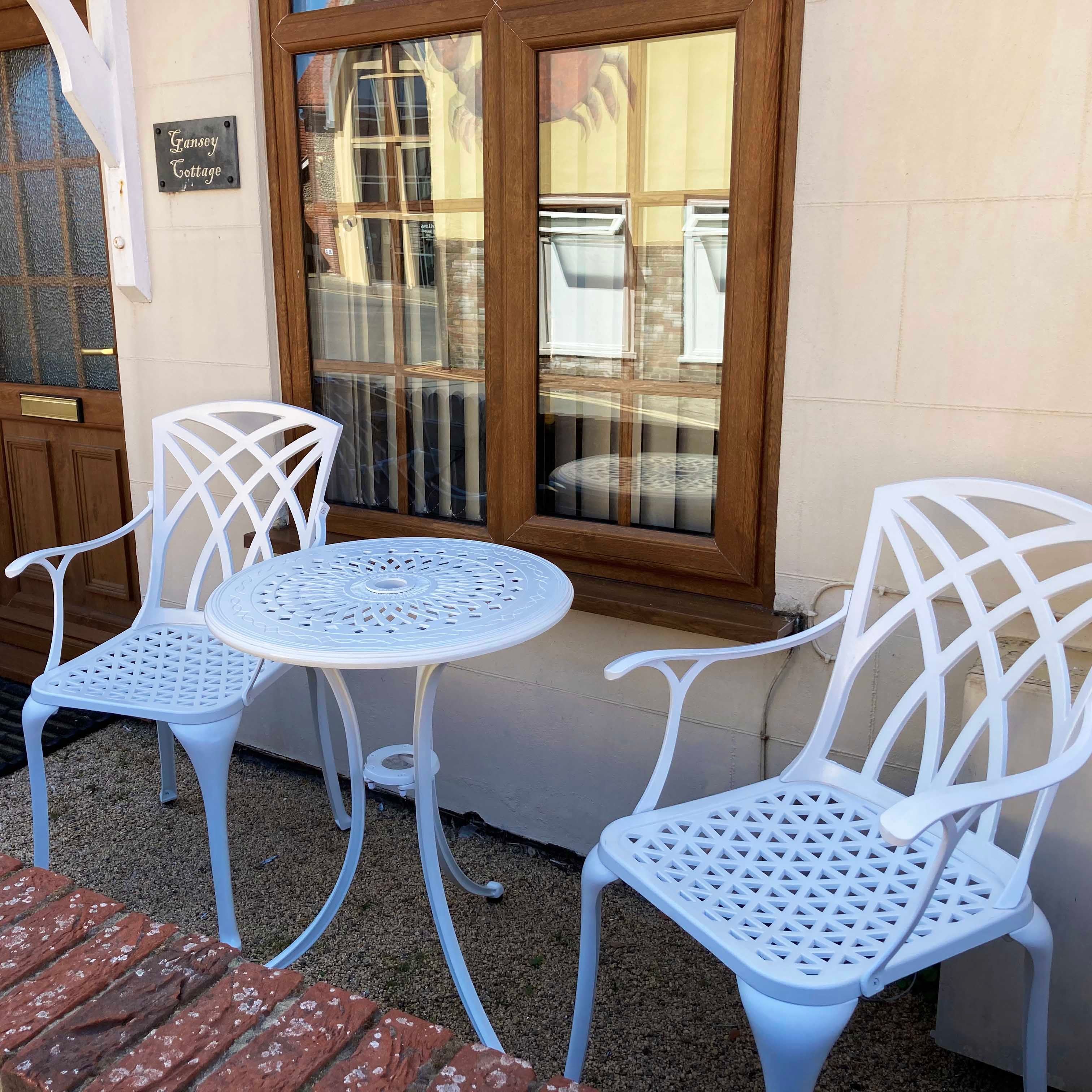 Ella Bistro Table 2 Seater Set - White - Image 3