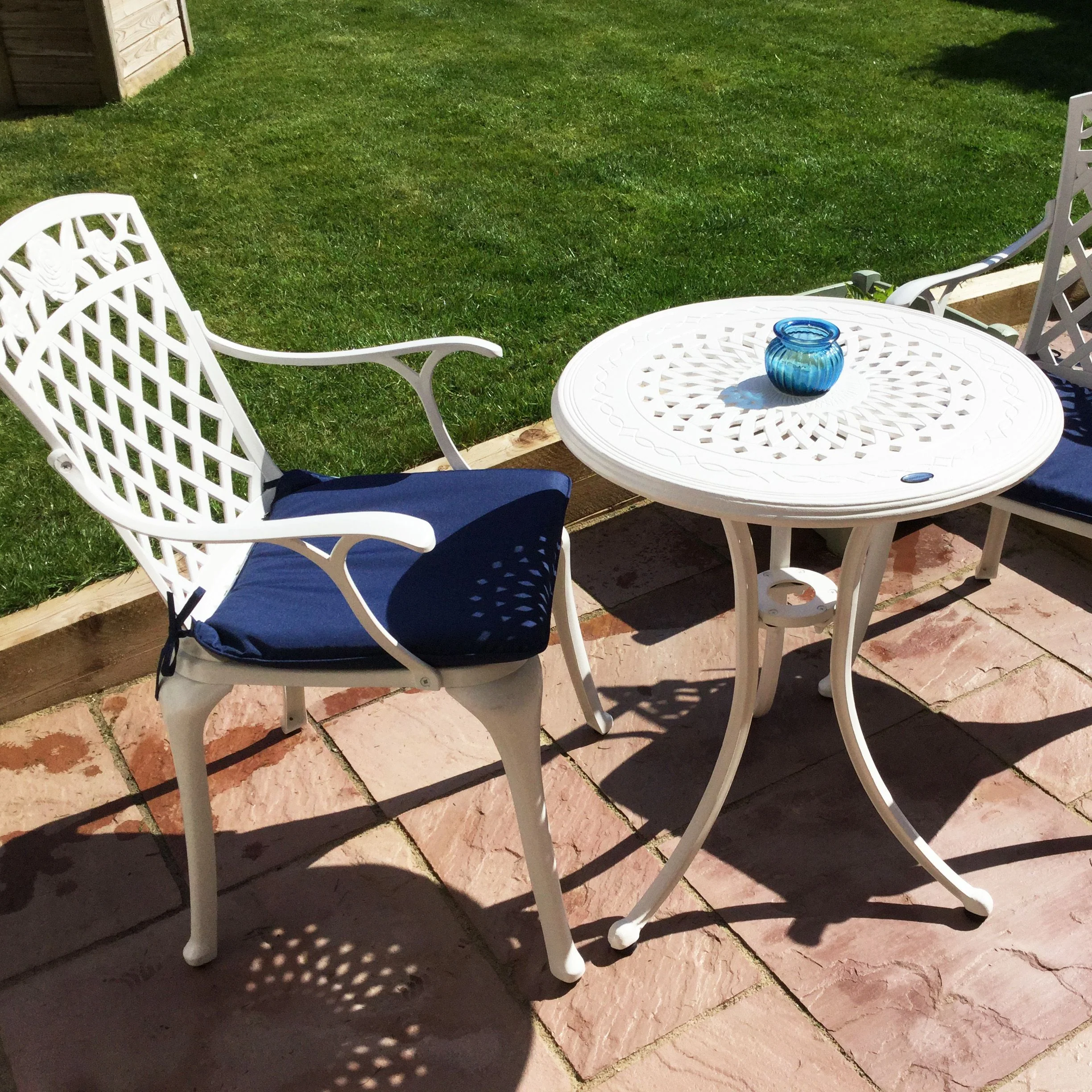 Ella Bistro Table 2 Seater Set - White - Image 9