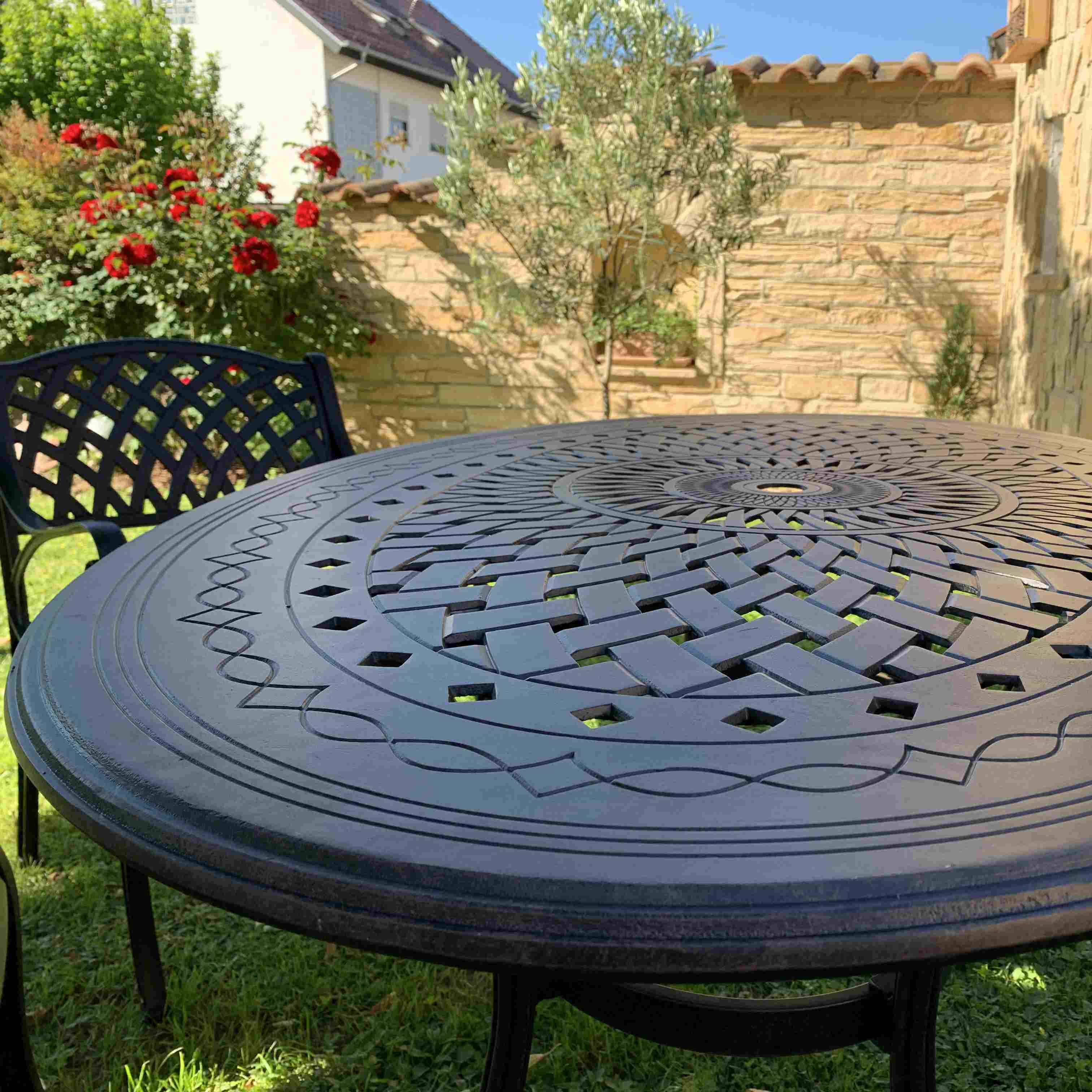 Emily Table 4 Seater Set - Antique Bronze - Image 6