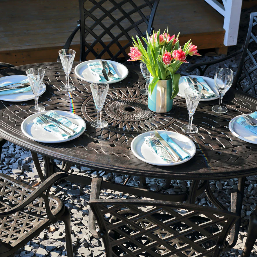 Emily Table 4 Seater Set - Antique Bronze - Image 9