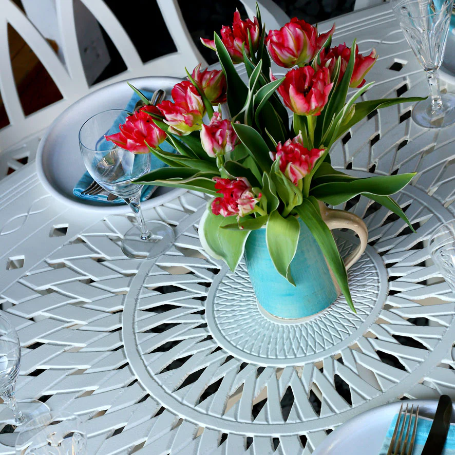 Emily Table 4 Seater Set - White - Image 5