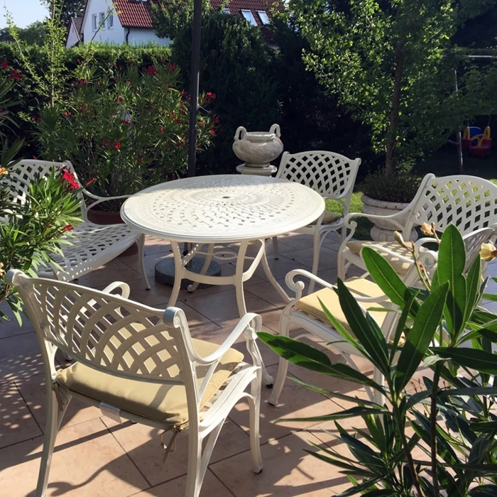 Emily Table 4 Seater Set - White - Image 8