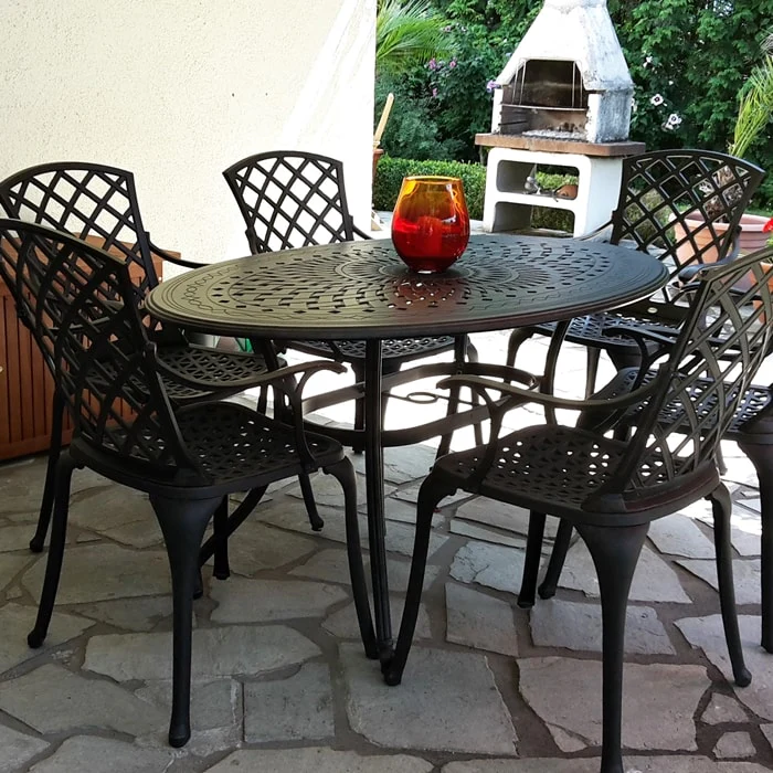 Emily Table 6 Seater Set - Antique Bronze - Image 4