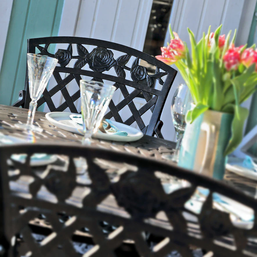 Emily Table 6 Seater Set - Antique Bronze - Image 6