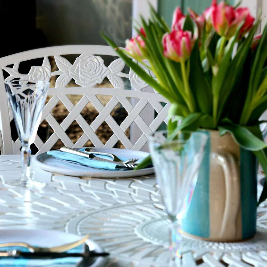 Emily Table 6 Seater Set - White - Image 7