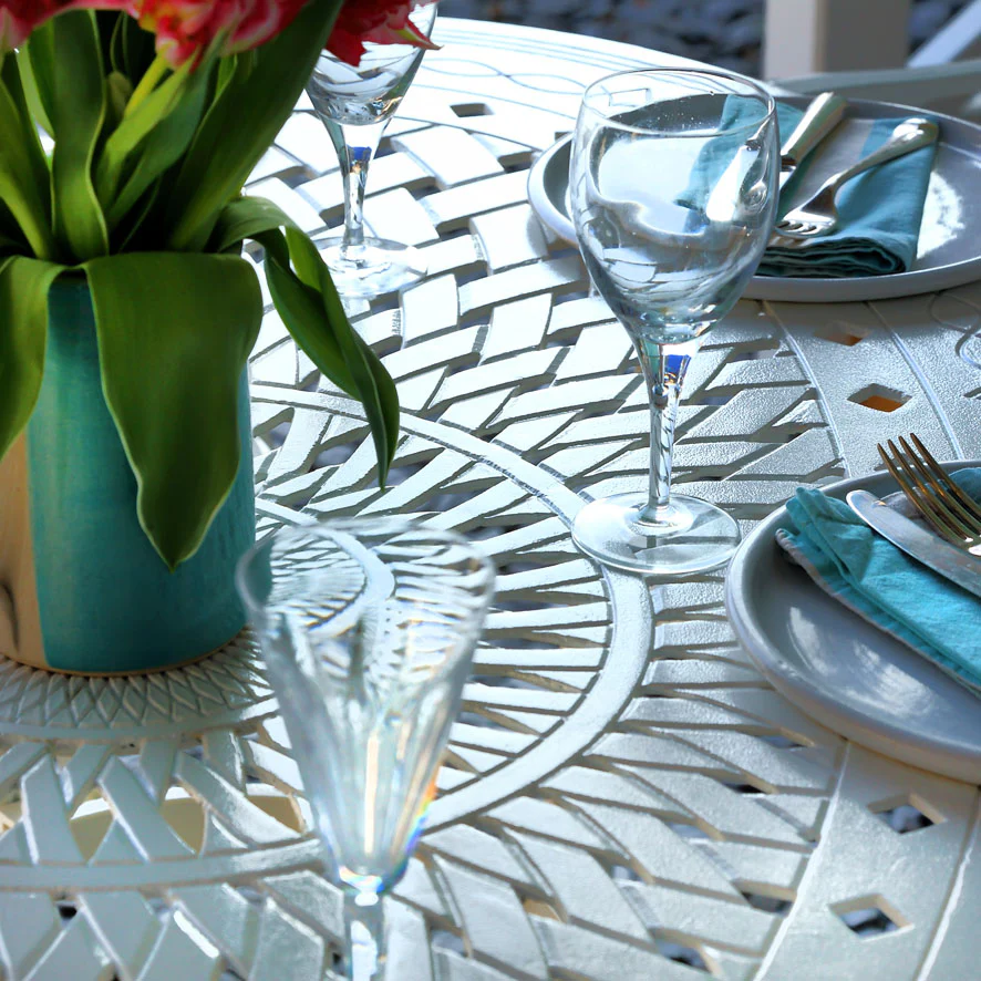 Emily Table 6 Seater Set - White - Image 8