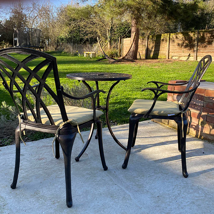 Eve Bistro Table 2 Seater Set - Antique Bronze - Image 12