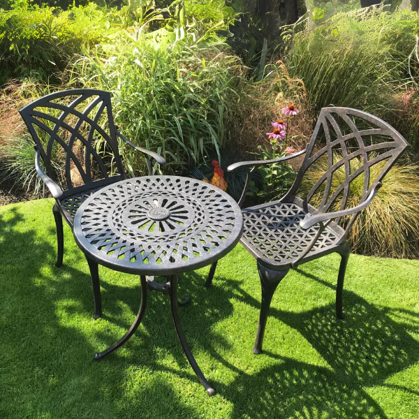 Eve Bistro Table 2 Seater Set - Antique Bronze - Image 6