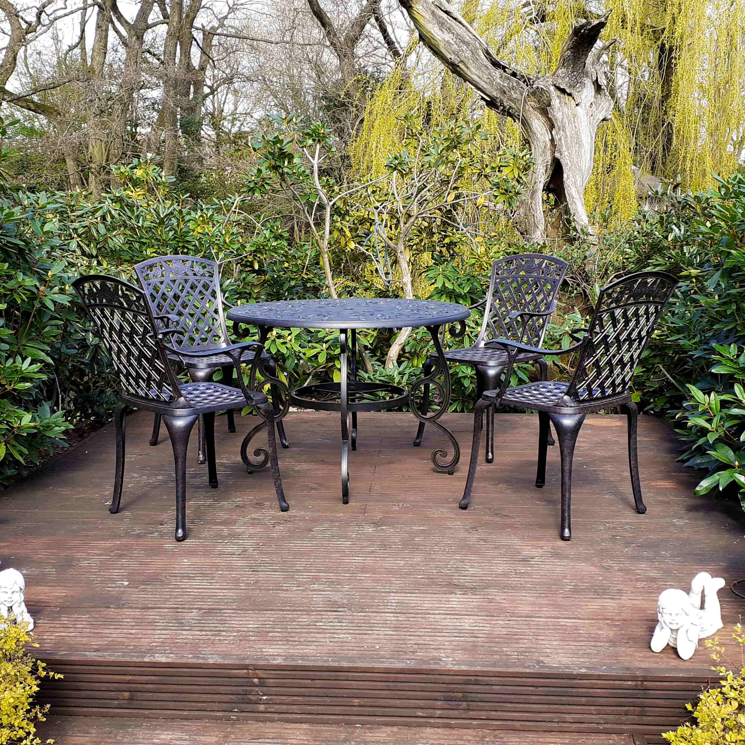 Flora Table 4 Seater Set - Antique Bronze - Image 10