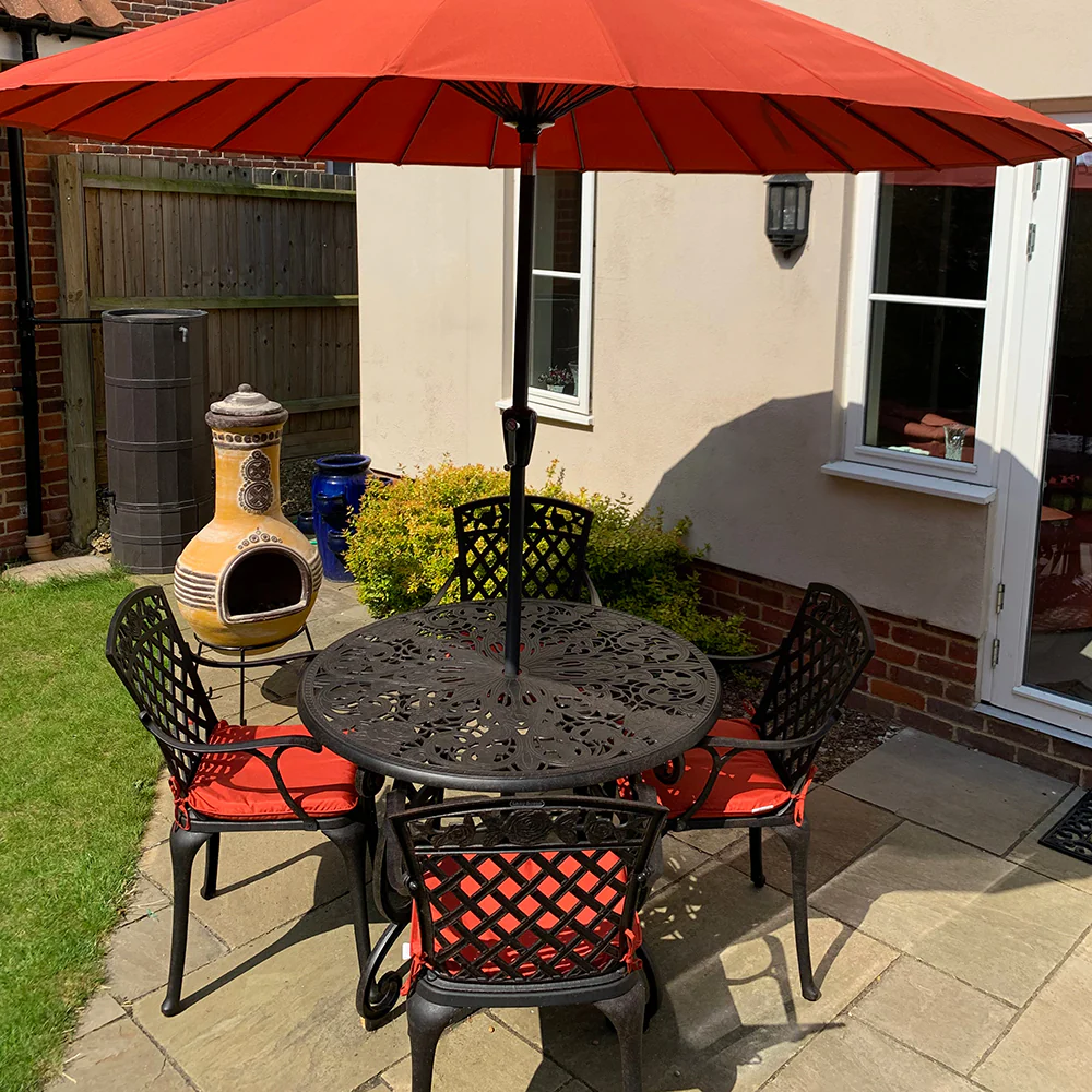 Flora Table 4 Seater Set - Antique Bronze - Image 5