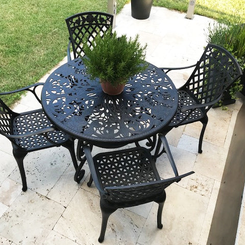 Flora Table 4 Seater Set - Antique Bronze - Image 7