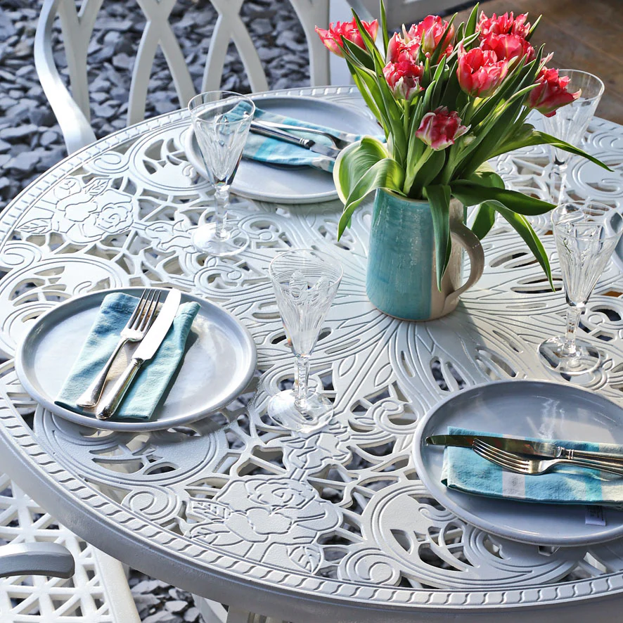 Flora Table 4 Seater Set - White - Image 7