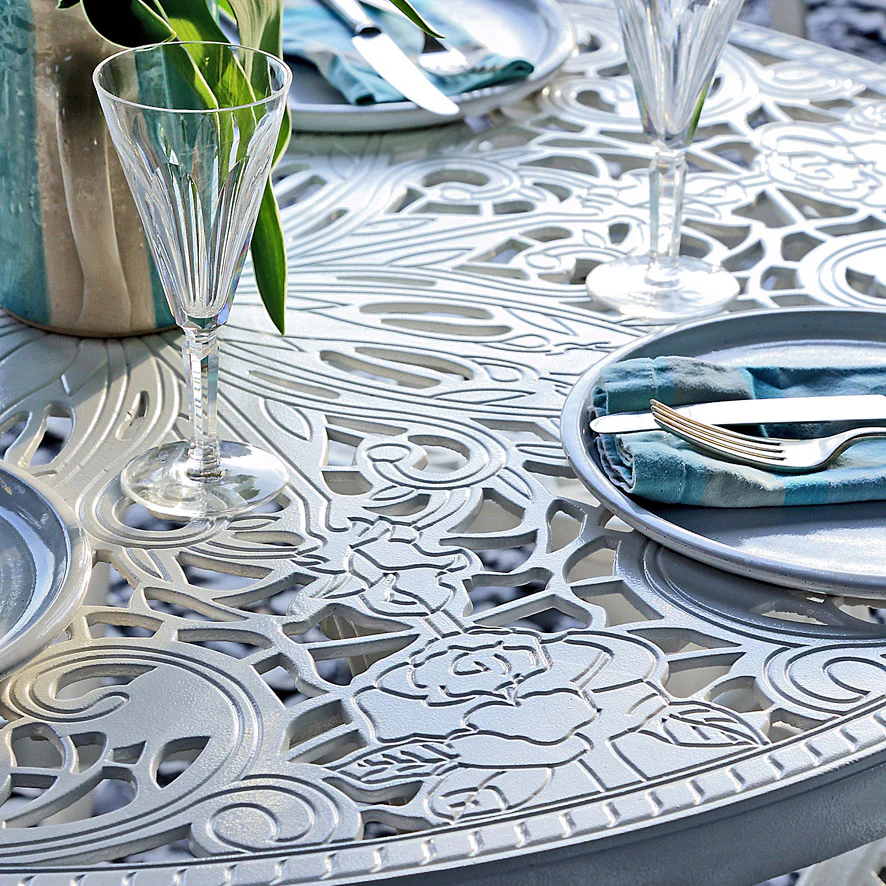 Flora Table 4 Seater Set - White - Image 8