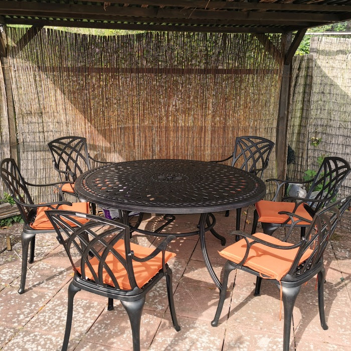 Frances Table 6 Seater Set - Antique Bronze - Image 12