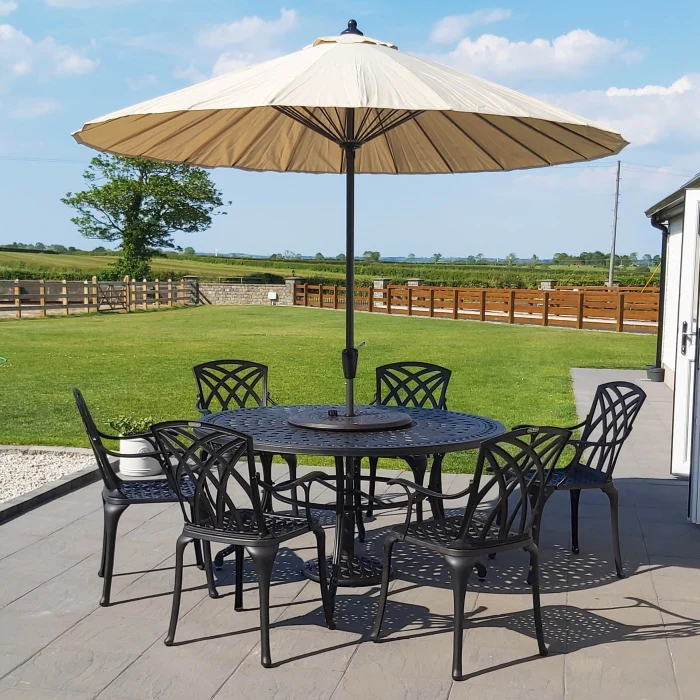 Frances Table 6 Seater Set - Antique Bronze - Image 4