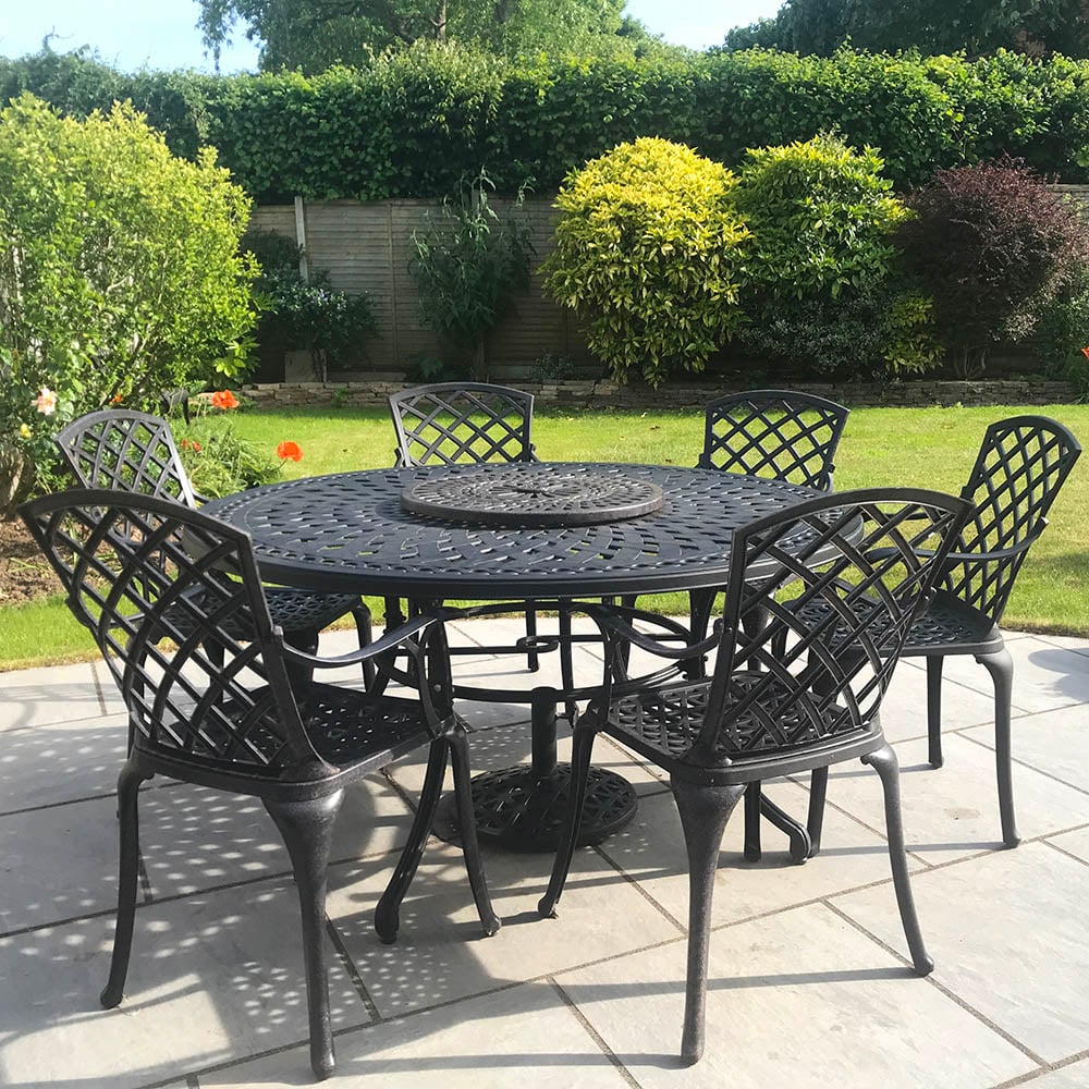 Frances Table 6 Seater Set - Antique Bronze - Image 7