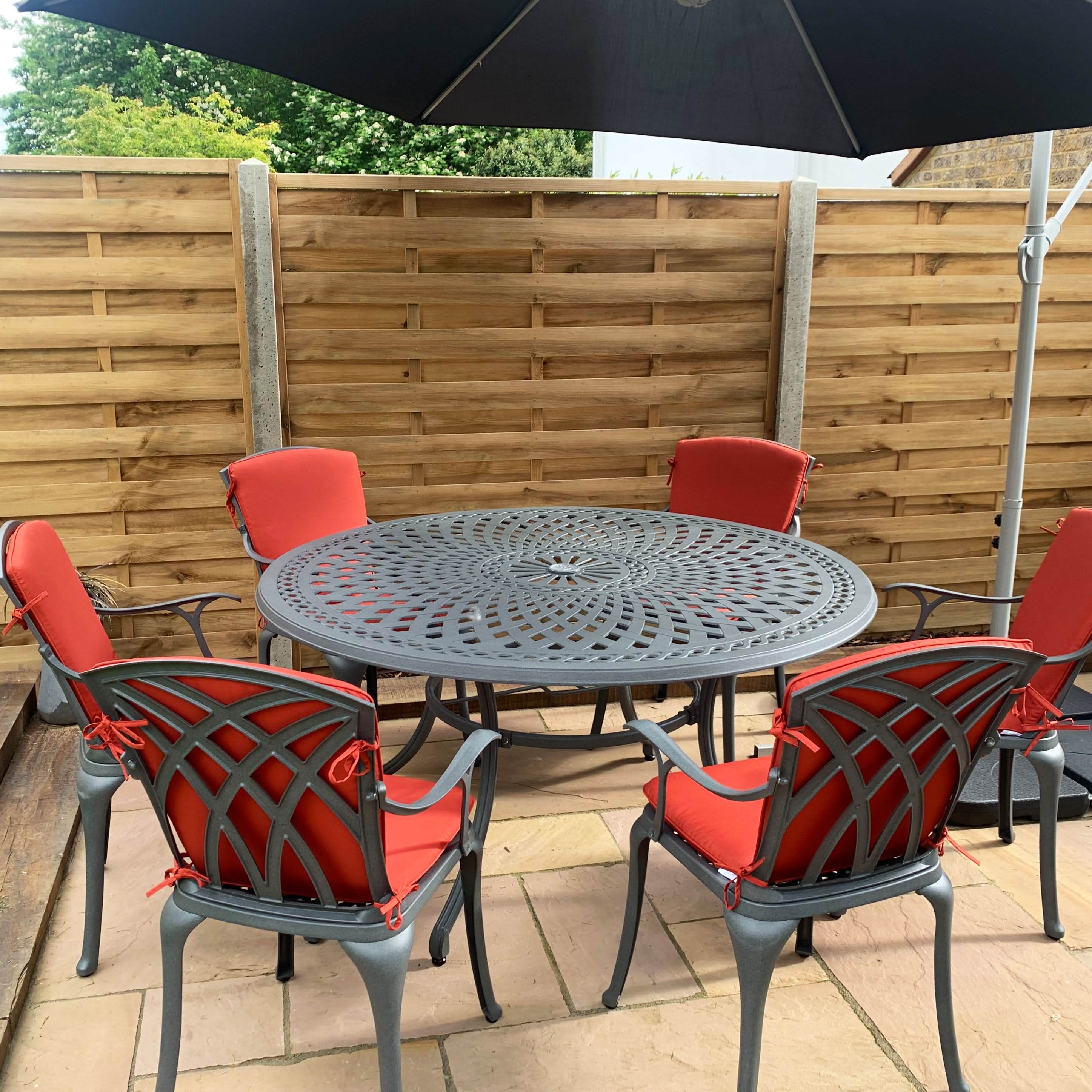 Frances Table 6 Seater Set - Slate - Image 14