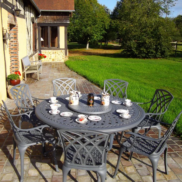 Frances Table 6 Seater Set - Slate - Image 4