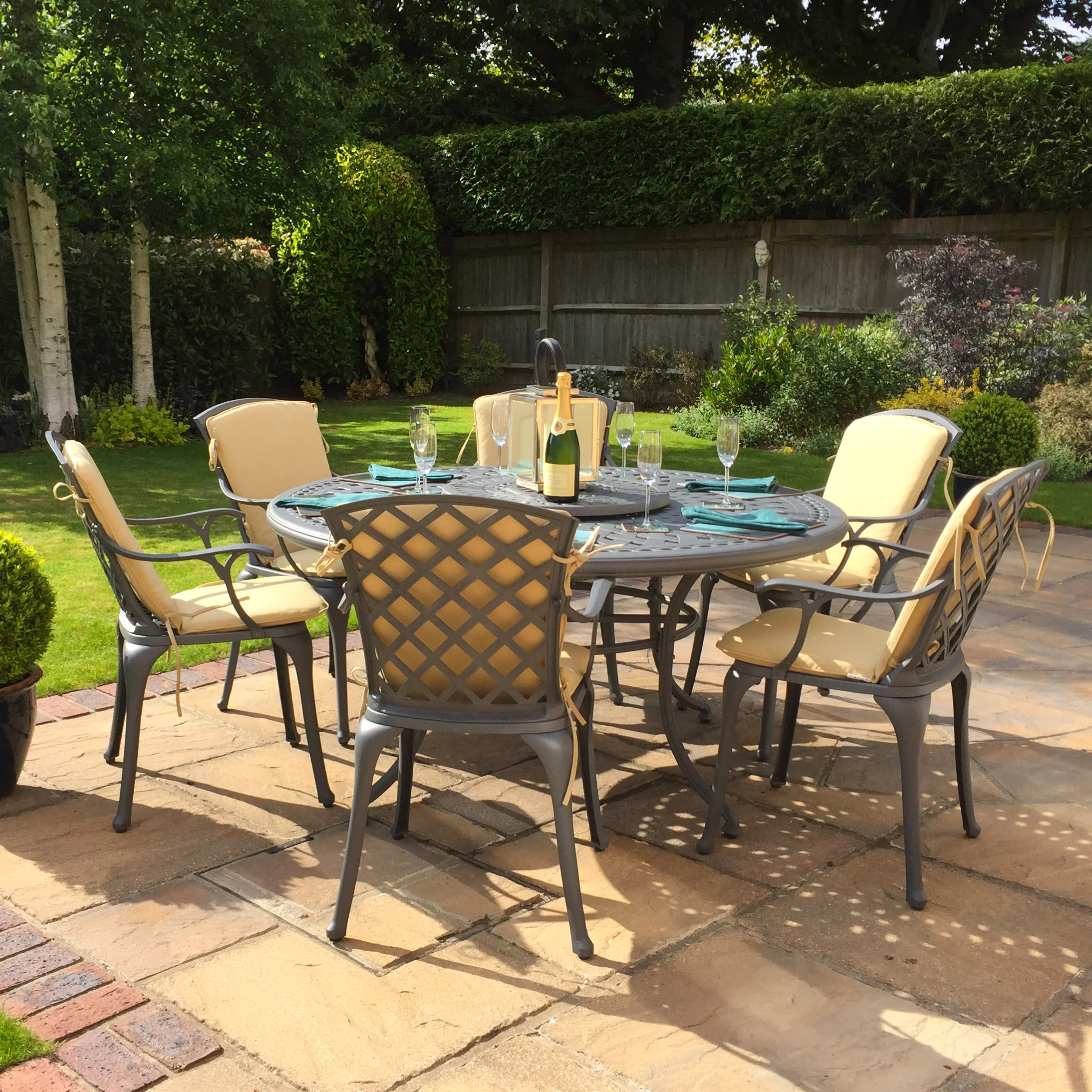 Frances Table 6 Seater Set - Slate - Image 5