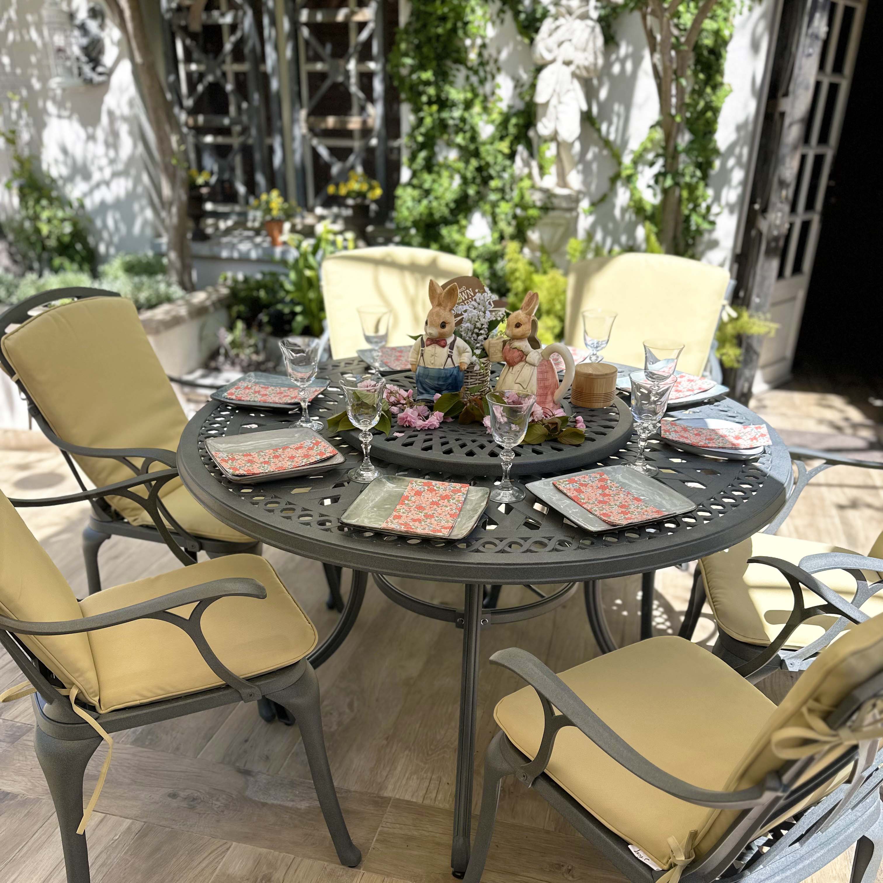 Frances Table 6 Seater Set - Slate - Image 7