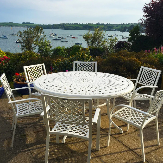 Frances Table 6 Seater Set - White - Image 11