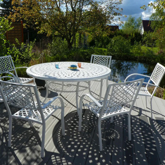 Frances Table 6 Seater Set - White - Image 12