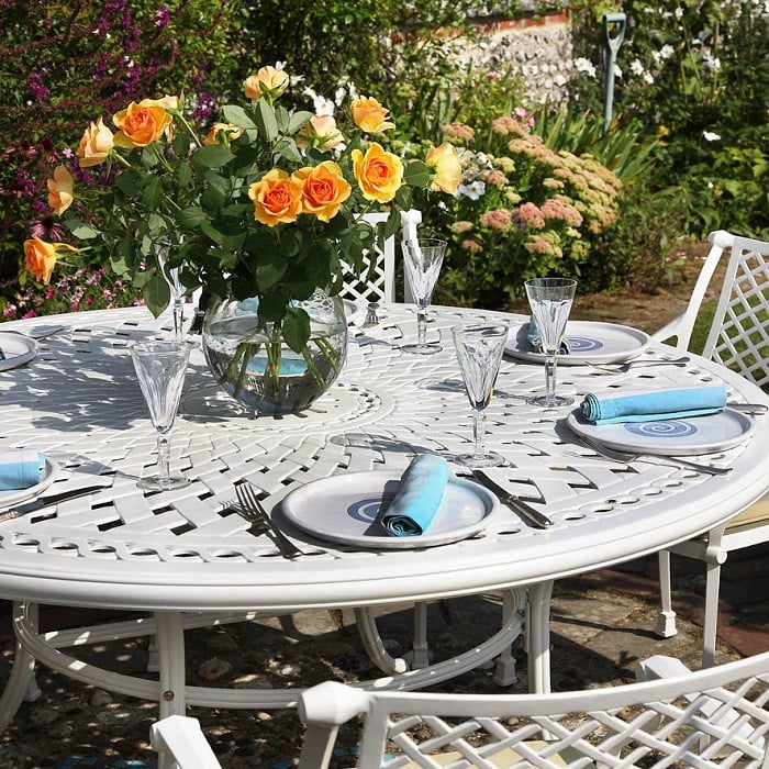 Frances Table 6 Seater Set - White - Image 6