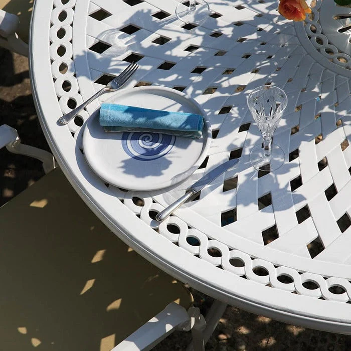 Frances Table 6 Seater Set - White - Image 8