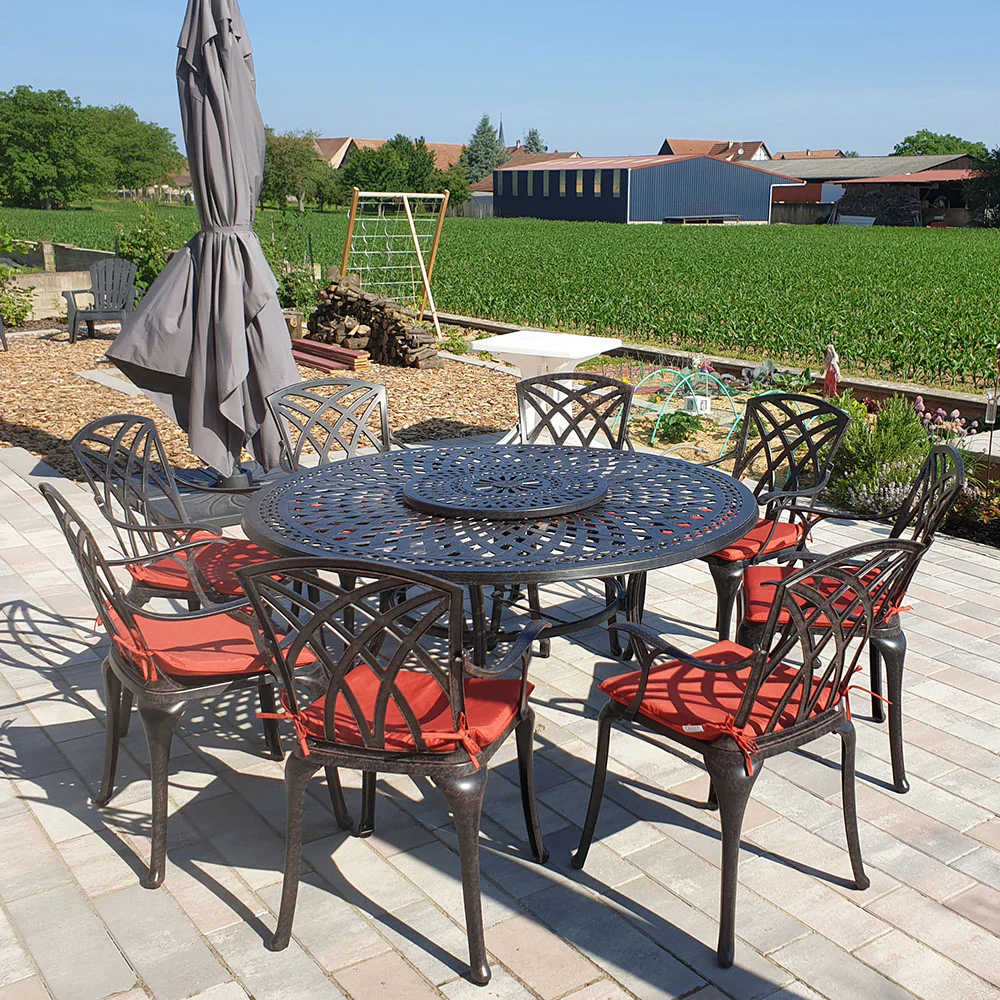 Frances Table 8 Seater Set - Antique Bronze - Image 10